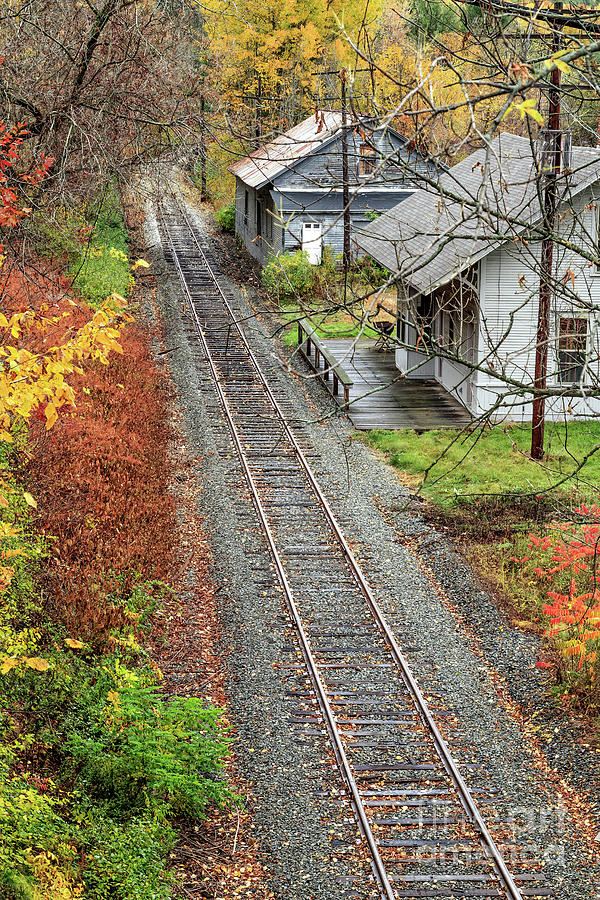 Tree Photograph - Old Train Station Norwich Vermont by Edward Fielding
