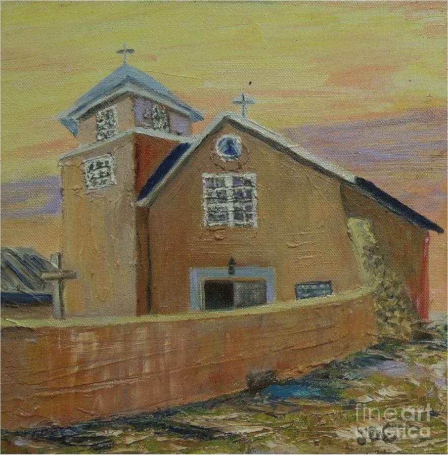 Old Truches Mission of Holy Rosary -- SOLD Painting by Judith Espinoza