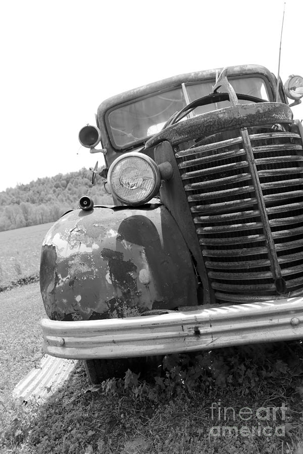 Truck Photograph - Old truck b and w by Dwight Cook