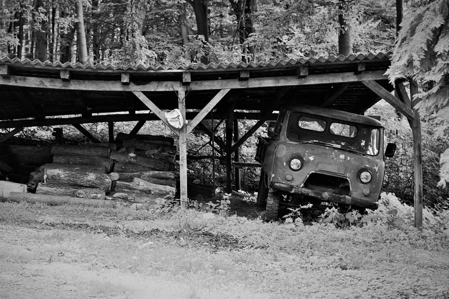 Old Truck - Black and White Photograph by Mark Mitchell