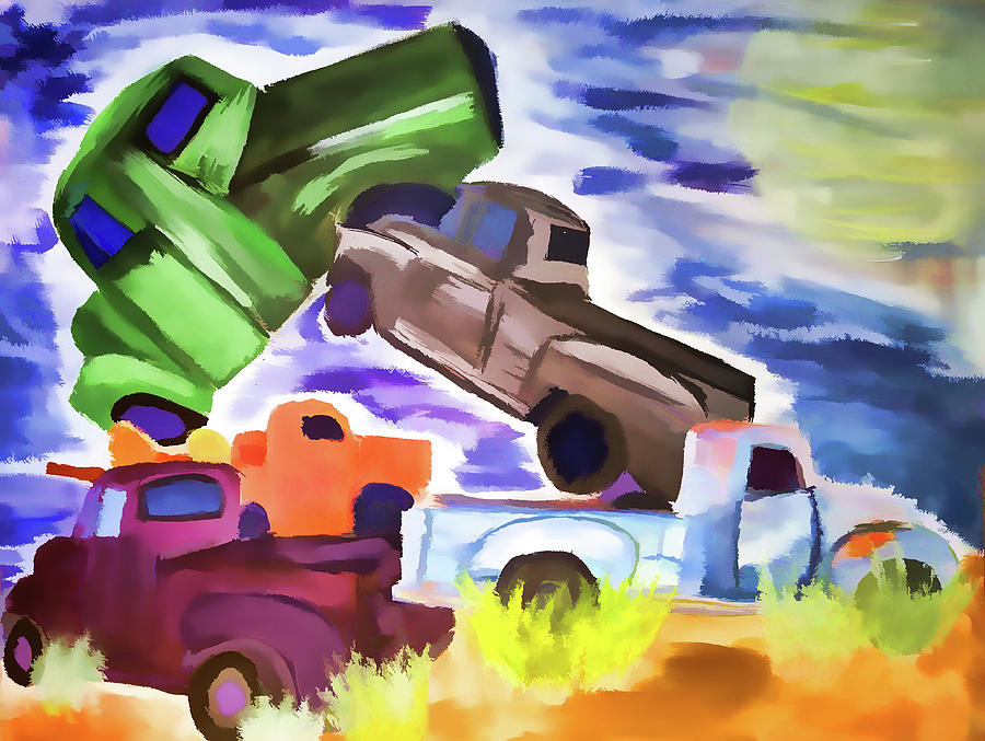 Old Truck Doodle Digital Art by Cathy Anderson