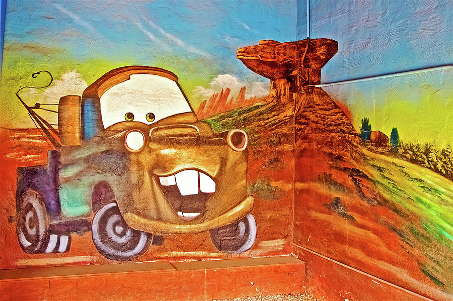 Old Truck Painted on Garage Wall along Historic Route 66 in Tucumcari, New Mexico Photograph by Ruth Hager
