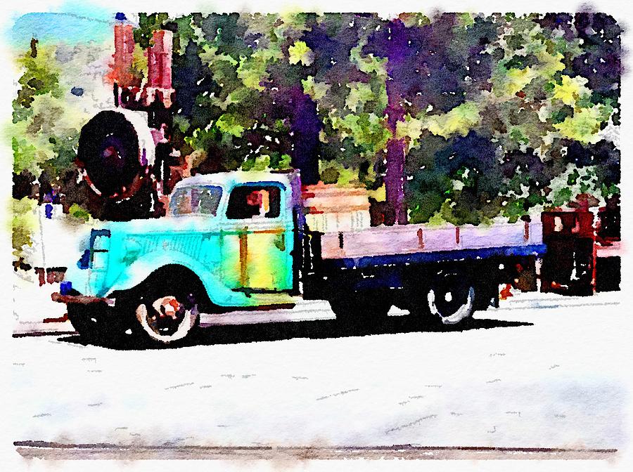 Old truck Painting by Sandra Lee Scott