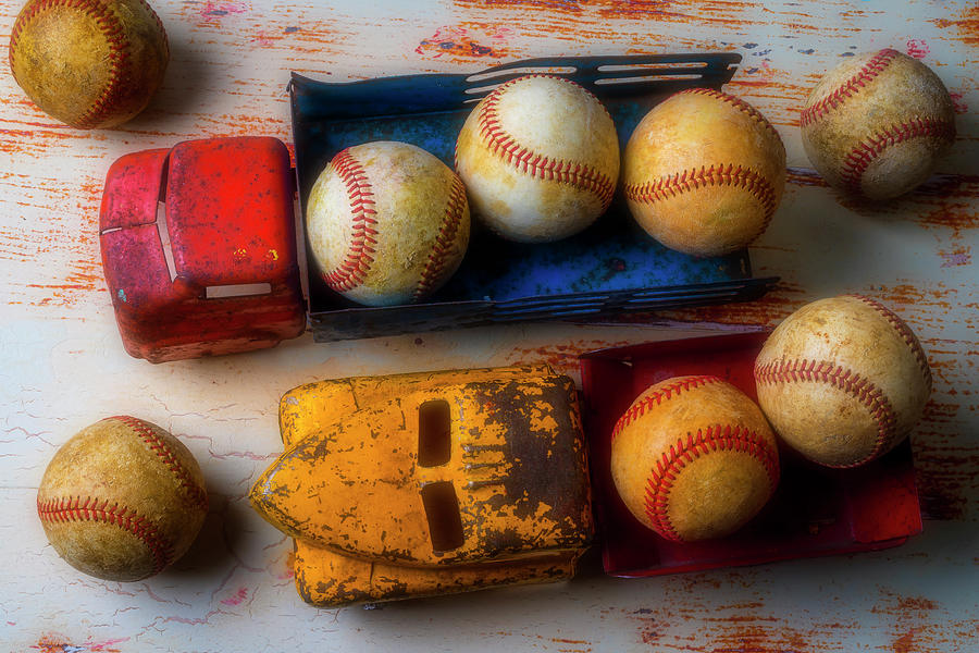 Ball Photograph - Old Trucks And Baseballs by Garry Gay