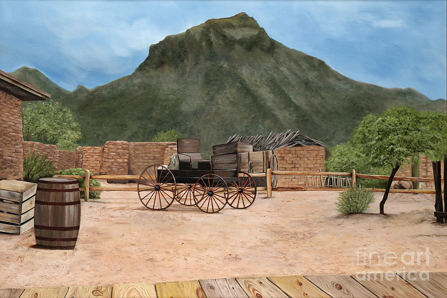 Old Tucson Painting by Mary Rogers