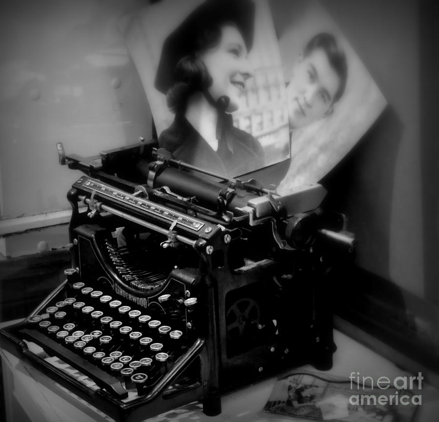 Old Typewriter Black and White Photograph by Tatyana Searcy