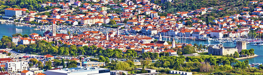 Old UNESCO town Trogir aerial panorama Photograph by Brch Photography