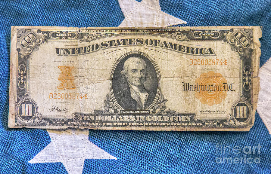 Old US Currency Gold Certificate One Digital Art by Randy Steele