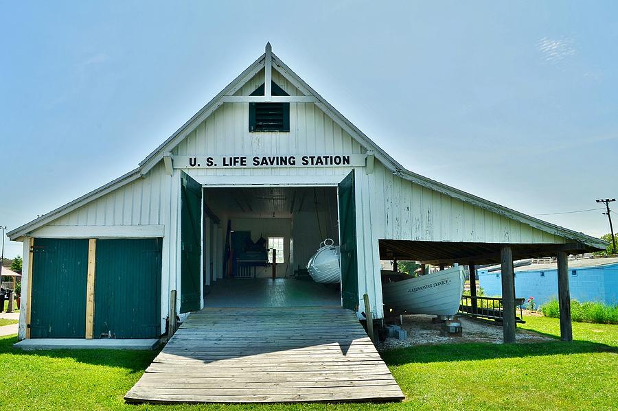 Historic U.S. Lifesaving Station Boathouse at Lewes Delaware Photograph by Kim Bemis