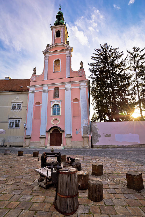 Old Varazdin church and street view Photograph by Brch Photography