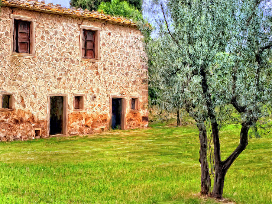 Old Villa and Olive Trees Painting by Dominic Piperata