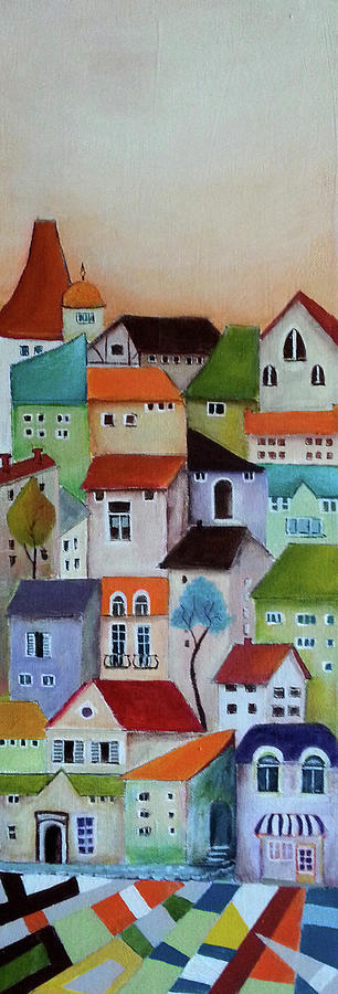 Old Village 2 Painting by Florentina Maria Popescu