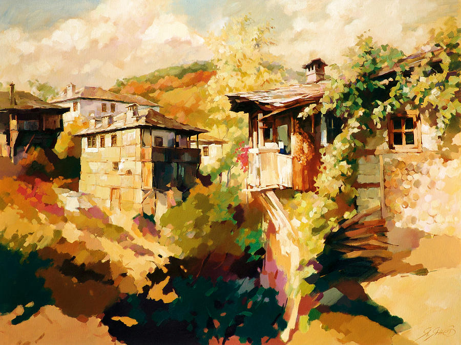 Old village Painting by Yanko Yanev | Fine Art America