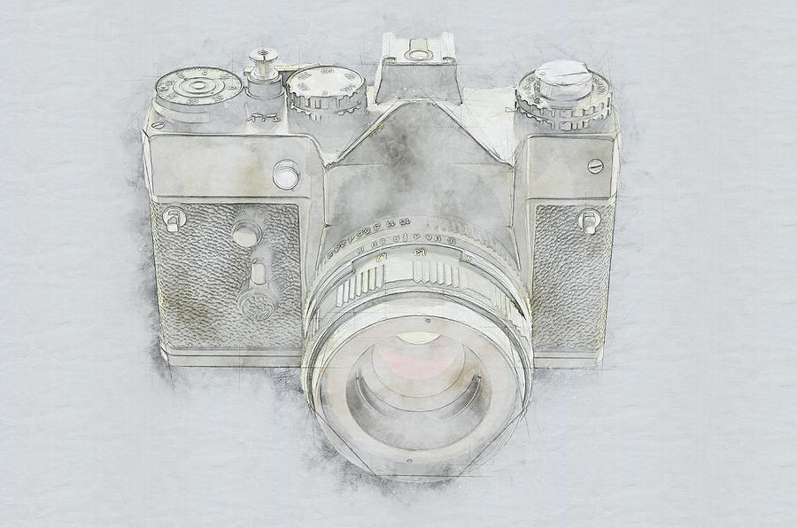 Old Vintage Camera Drawing By Robert Chlopas - Fine Art America