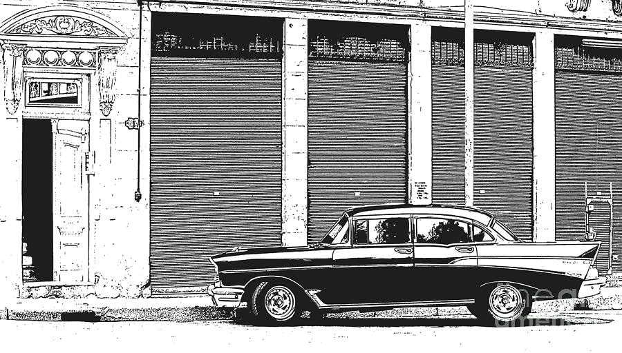 Vintage Photograph - Old Vintage Car in Havana by Edward Fielding