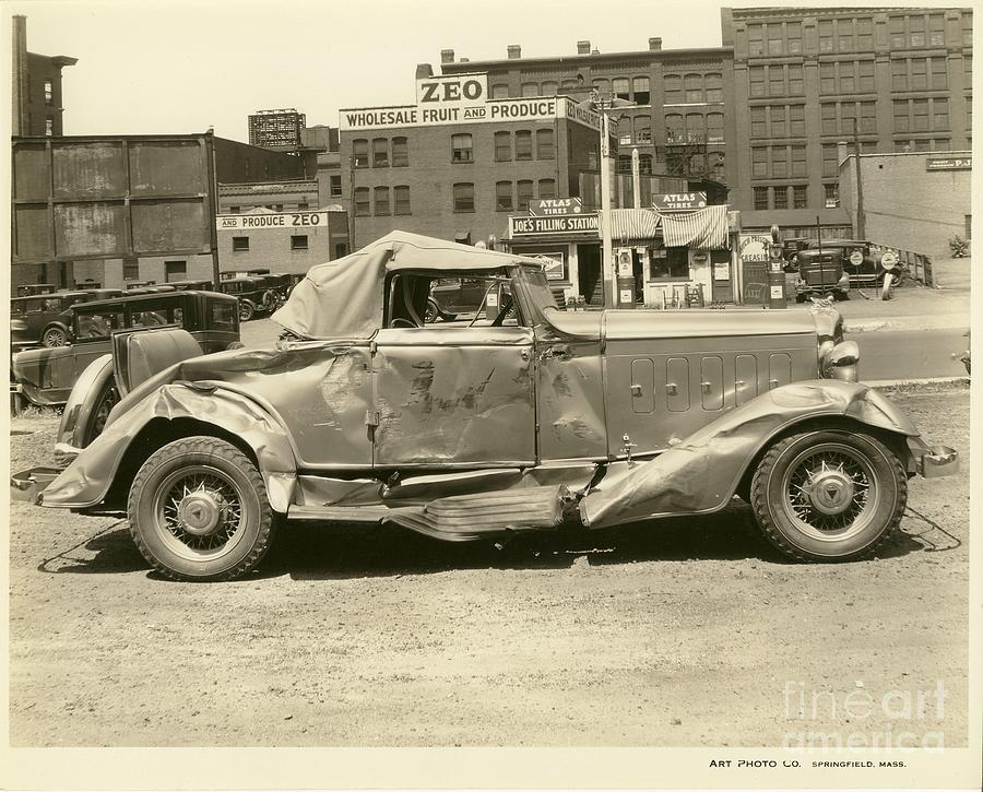 Vintage Photograph - Old Vintage Car Wreck by Vintage Collectables