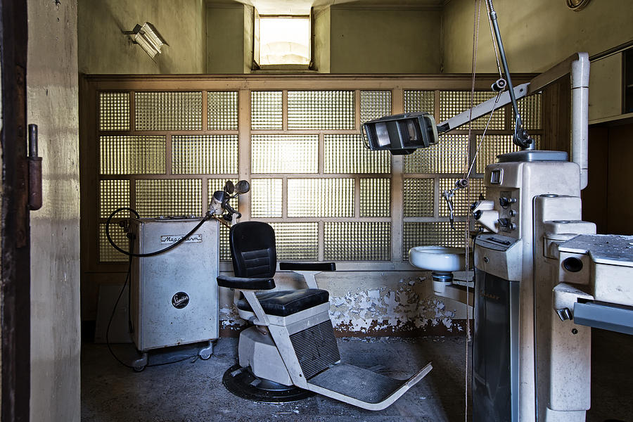 Old Vintage Dentist Chair In Abandoned Building Photograph by Dirk Ercken