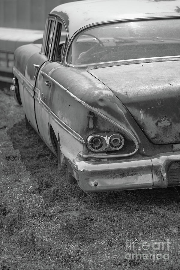 Old Vintage Sedan BW Utah Photograph by Edward Fielding