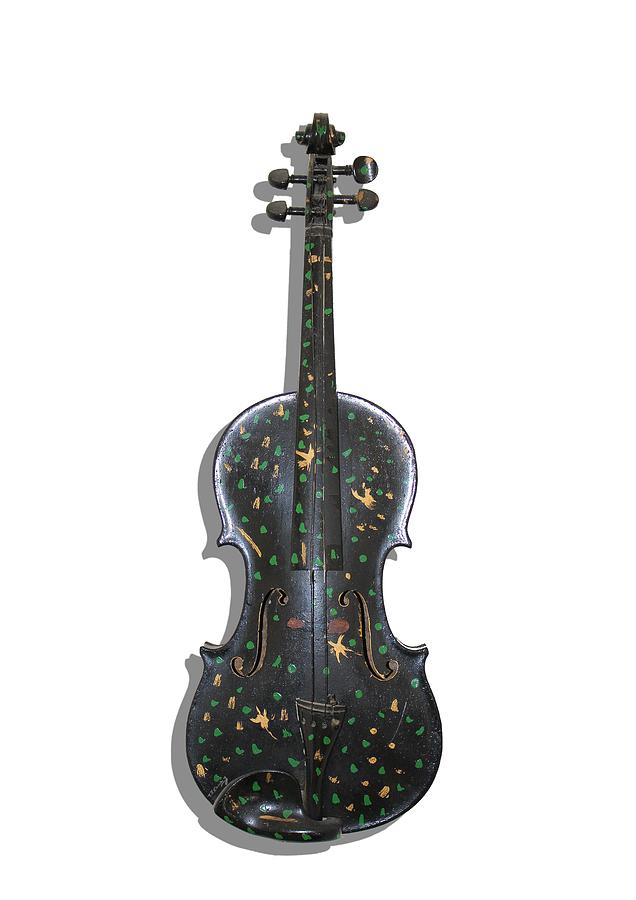 Old Violin with painted symbols Photograph by Tom Conway