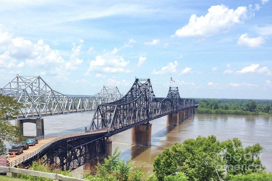 Old vs New Bridges over Mississippi Photograph by Janette Boyd