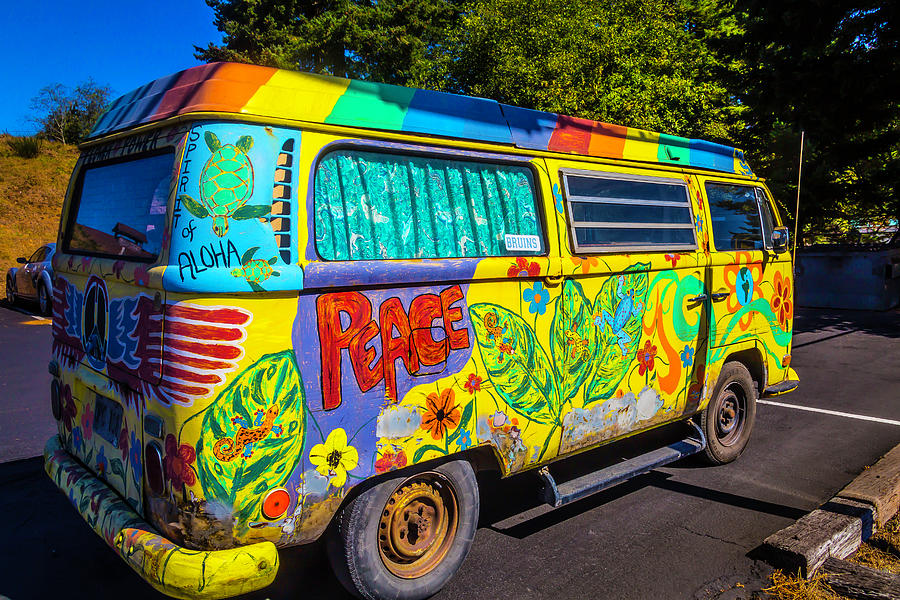 Old VW Peace Van Photograph by Garry Gay