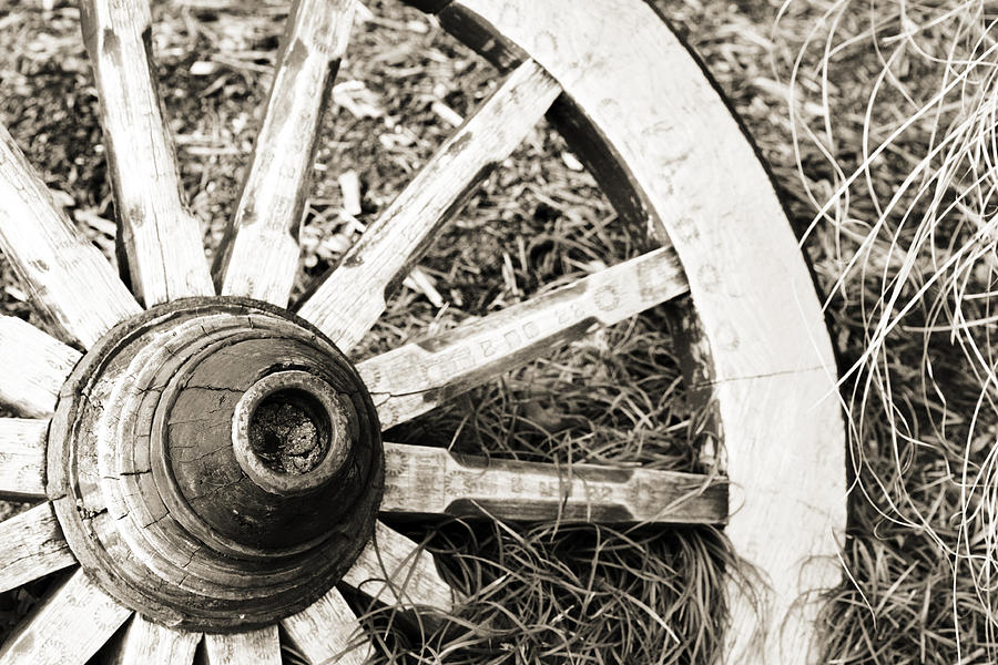 Transportation Photograph - Old Wagon Wheel by Marilyn Hunt