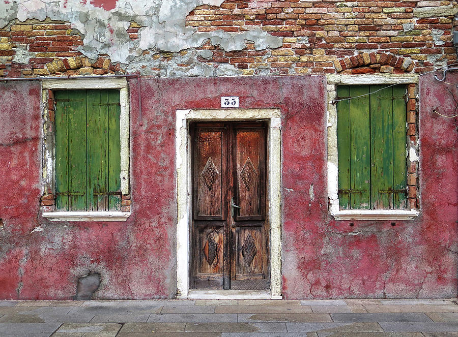 Old Wall in Burano Italy Photograph by Dave Mills