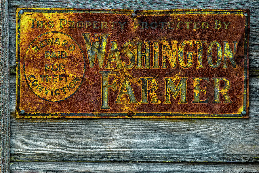 Old Washington Farmer Sign Photograph by Ed Broberg