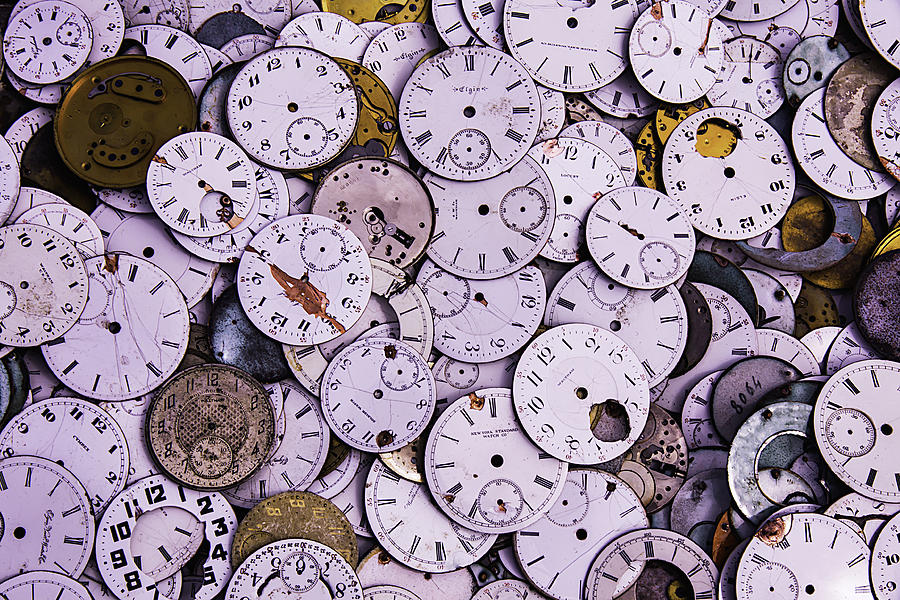 Still Life Photograph - Old Watch Faces by Garry Gay