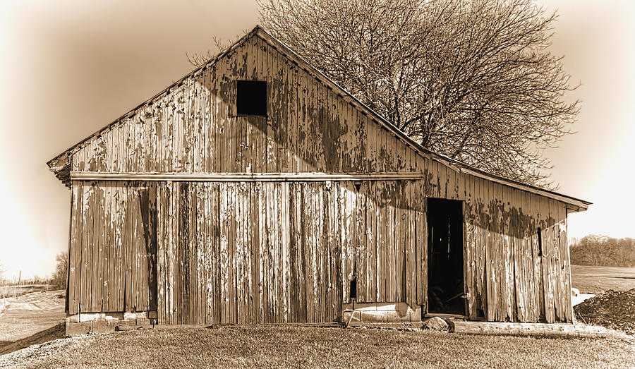 Old Weathered Barn On State Route 54 Artistic Sepia Photograph by ...