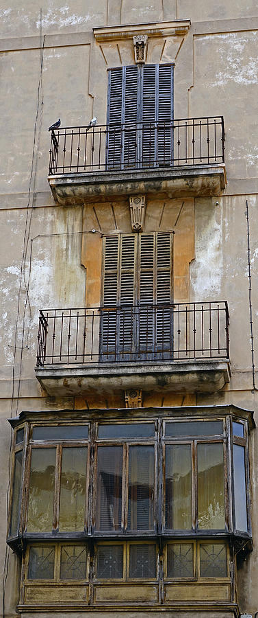 Old Weathered Building With Balconies In Palma Majorca Spain Photograph by Rick Rosenshein