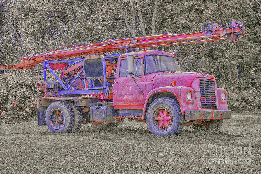 Old Well Drilling Truck Digital Art by Randy Steele