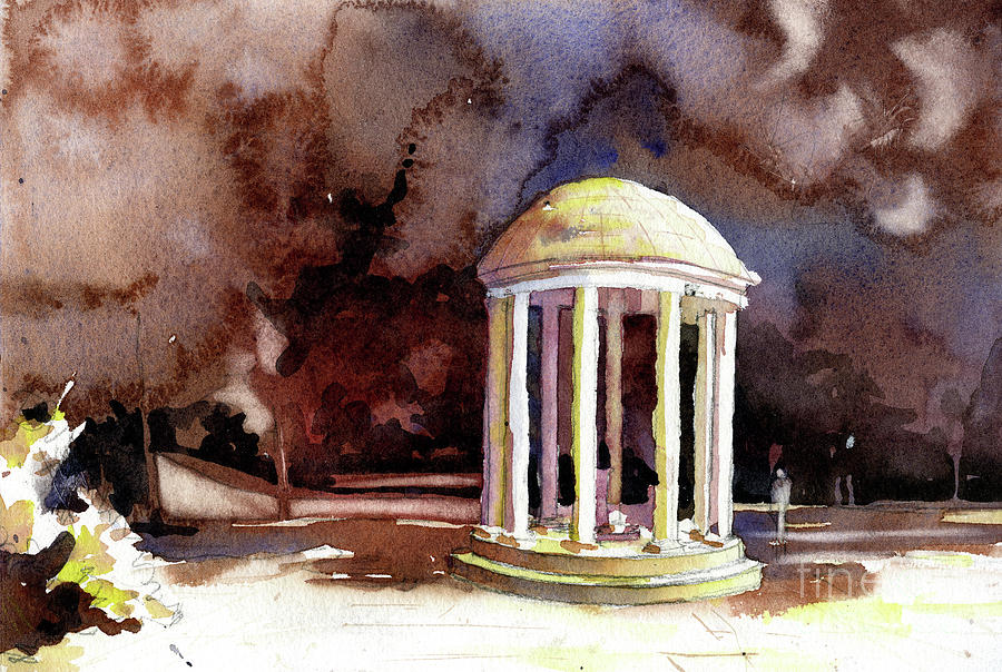 Old Well on University of North Carolina  Painting by Ryan Fox