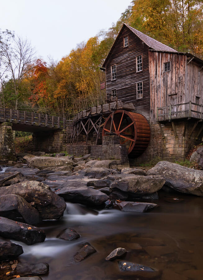 Glade Creek Mill Autumn Splendor Photograph by Norma Brandsberg