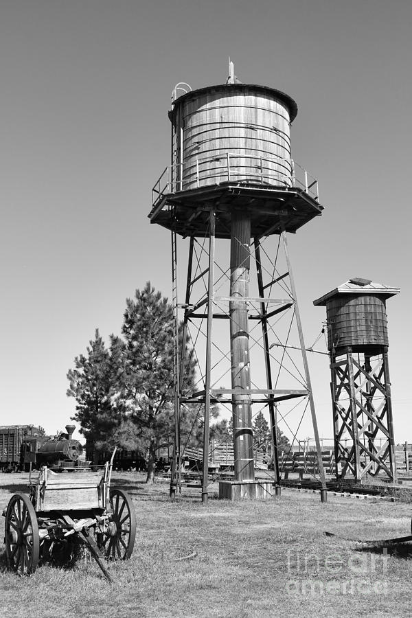 Old West Water Towers bw   8317 Photograph by Jack Schultz