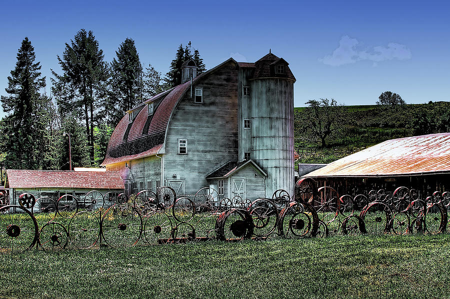 Old Wheels at the Barn Photograph by David Patterson