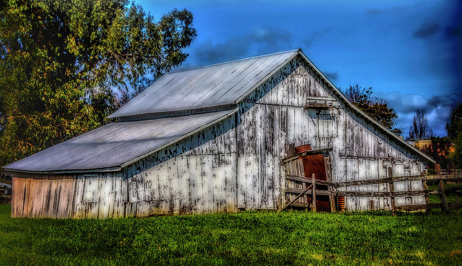 Barn Photograph - Old White Barn by Garry Gay