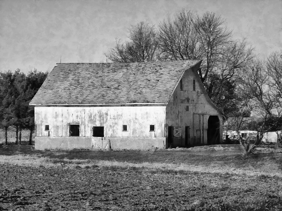 Barn Photograph - Old White Sided Barn by Theresa Campbell