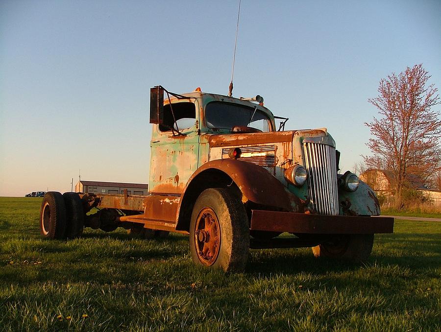 Old Antique Trucks Photograph - Old White Superpower II by Julie Dant