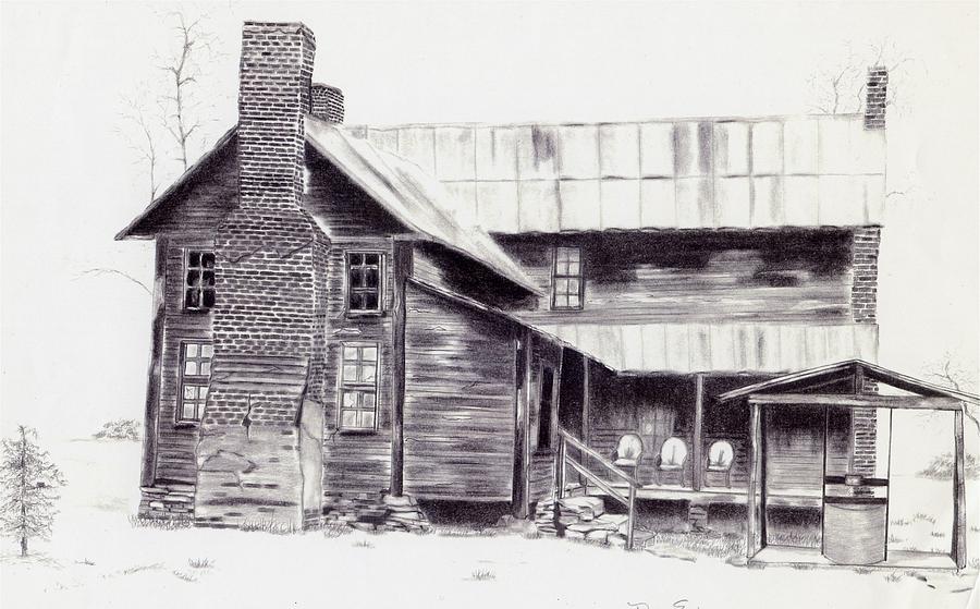 Landscape Drawing - Old Willard Home by Penny Everhart