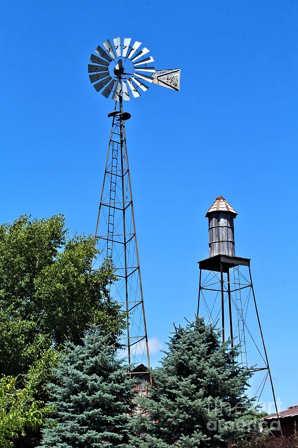 Old Windmill and Watertower Photograph by Jimmy Ostgard