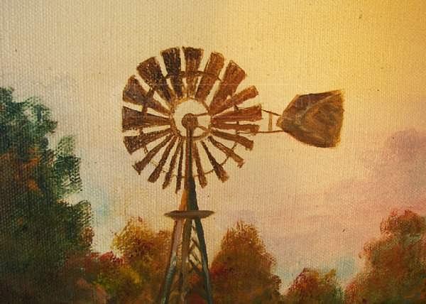 Old Windmill Painting
