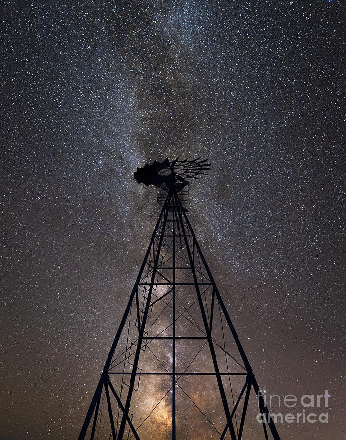 Old Windmill Under The Milky Way Photograph by Michael Ver Sprill