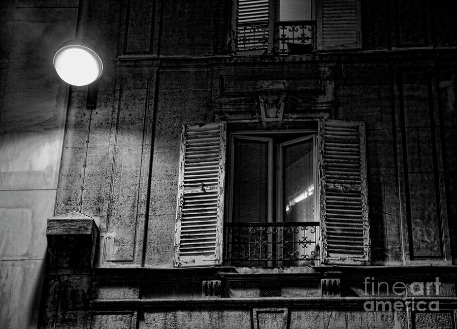 Old Window Night Paris  Photograph by Chuck Kuhn