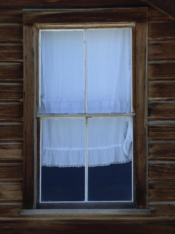 Old Window with Lace Curtain Photograph by Marcia Socolik