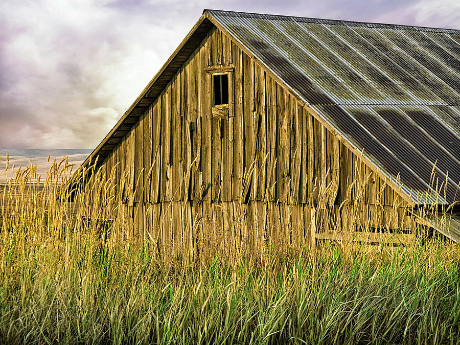 Old Wood Barn in a Field Photograph by C VandenBerg