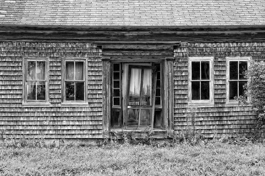 Old Wood Shingle House Black and White Photograph Photograph by Keith Webber Jr