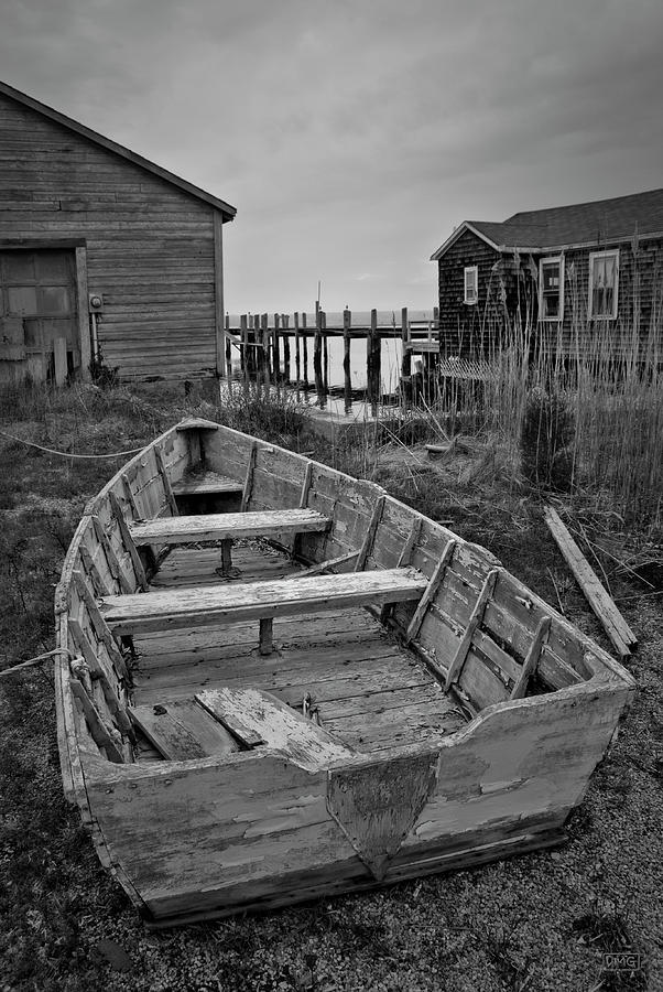 Old Wooden Boat BW Photograph by David Gordon