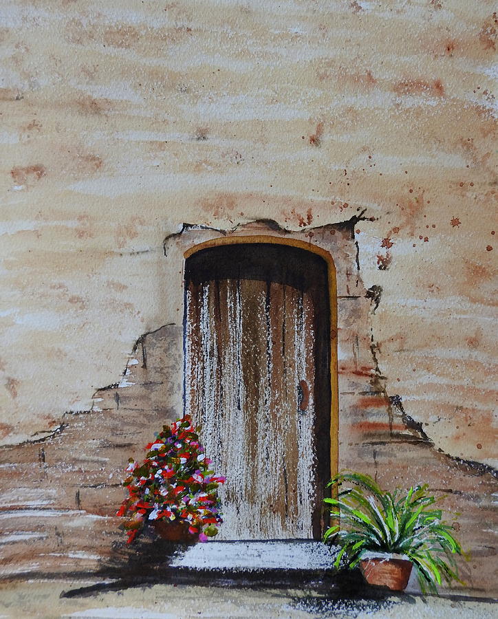 Old Wooden Door Painting By Betty Anne Mcdonald