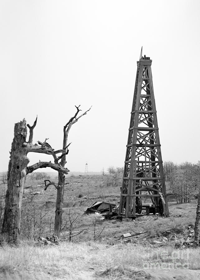 Old Wooden Oil Derrick Photograph by Larry Keahey